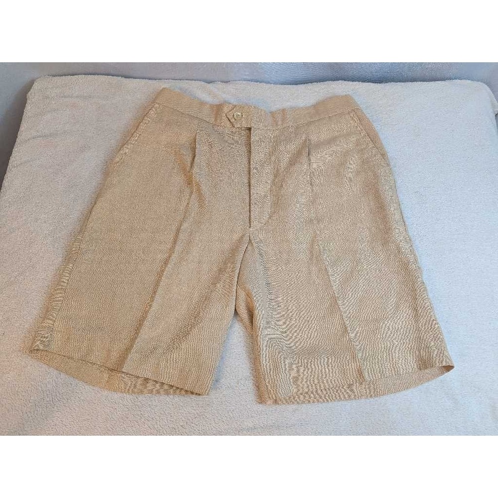 Alan Stuart Tailored Shorts Size 34-36 Tan Classic Fit Casual